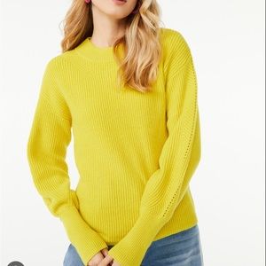 King sleeve yellow mustard sweater by Scoop from Walmart tags still on